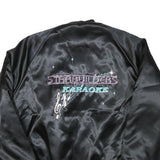WESTARK Mens Black Satin Starbuilders Karaoke Button Jacket M Nylon Bomber Plain