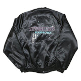 WESTARK Mens Black Satin Starbuilders Karaoke Button Jacket M Nylon Bomber Plain