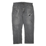 DICKIES Womens Grey Regular Jeans Denim W40 L28 Distressed Cotton Blend Zip