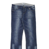 BLUE CRUSH Womens Regular Fit Bootcut Denim Dark Jeans W30 L32 Faded Classic