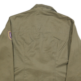 Womens Green Cotton Blend Classic Jacket M Plain Button Closure Patch