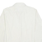 TOMMY HILFIGER Mens White & Black Pinstripe Shirt L Classic Long Sleeve Button
