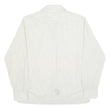 TOMMY HILFIGER Mens White & Black Pinstripe Shirt L Classic Long Sleeve Button
