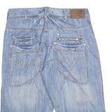 HTT Mens Denim Blue Casual Shorts M W32 Pocket Design Cotton Blend