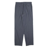 Mens Wool Blend Relaxed Grey Trousers W34 L34 Zip Closure Classic Plain