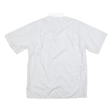 IRIS BAYER Mens White & Cream Short Sleeve Cotton Blend Shirt L Casual Summer