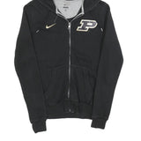 NIKE Womens Black & Grey Zip Up Hoodie M Cotton Blend Casual Sweatshirt