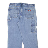 DICKIES Mens Regular Fit Straight Blue Denim Jeans Zip Closure W36 L32 Workwear