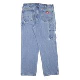 DICKIES Mens Regular Fit Straight Blue Denim Jeans Zip Closure W36 L32 Workwear