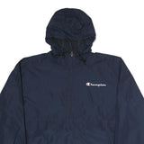 CHAMPION Mens Navy Blue Casual Jacket M Polyester Plain Hooded Zip