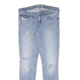LEVI'S 711 Womens Slim Blue Denim Light W34 L31 Ripped Skinny Jeans Cotton Blend
