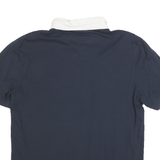 LACOSTE Mens Blue & White Button-Down Collar Short Sleeve Polo Shirt M Cotton