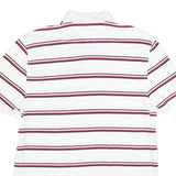 TOMMY HILFIGER Mens White Red & Navy Striped Short Sleeve Polo Shirt S Cotton