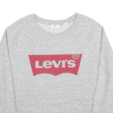 LEVI'S Womens Grey Sweatshirt Crew Neck 2XL Cotton Blend Logo Pullover