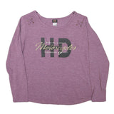 HARLEY DAVIDSON Womens Purple Long Sleeve Crew Neck Graphic T-Shirt XL