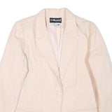 SAG HARBOR Womens Cream Wool Button Jacket M Plain Classic Blazer Outerwear
