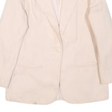 SAG HARBOR Womens Cream Wool Button Jacket M Plain Classic Blazer Outerwear
