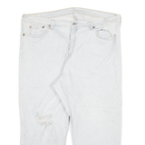 LEVI'S 501 BIG E Womens Jeans White Regular Straight Denim W40 L25 Distressed