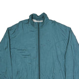 Mens Blue Polyester Blend Casual Zip Up Regular Fit Jacket XL Lightweight Plain