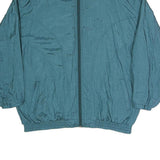 Mens Blue Polyester Blend Casual Zip Up Regular Fit Jacket XL Lightweight Plain