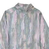 Womens Pastel Blue & Pink Abstract Button Jacket UK 20 Polyester Blend Relaxed
