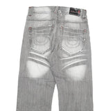 RPM NO 1 Womens Jeans Blue Relaxed Wide-Leg Denim Medium W32 L26 Cropped Button