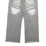 RPM NO 1 Womens Jeans Blue Relaxed Wide-Leg Denim Medium W32 L26 Cropped Button