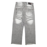 RPM NO 1 Womens Jeans Blue Relaxed Wide-Leg Denim Medium W32 L26 Cropped Button