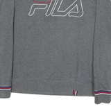 FILA Mens Grey Cotton Blend Crew Neck M Sweatshirt Logo Embroidered Casual