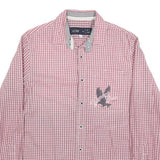 ARMANI JEANS Mens Red & White Check Shirt S Cotton Blend Casual Style
