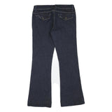 Womens Blue Regular Fit Straight Denim Jeans W32 L29 Cotton Blend Zip