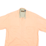 FADEDE GLOORY Mens Peach Cotton Blend L Short Sleeve Shirt Casual Pocket Button