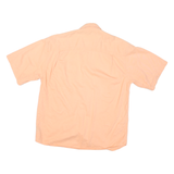 FADEDE GLOORY Mens Peach Cotton Blend L Short Sleeve Shirt Casual Pocket Button