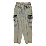 Blauer Cargo Trousers - 28W 30L Acid Wash Denim
