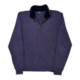 Polo By Ralph Lauren 1/4 Zip - Large Purple Cotton