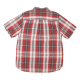 THE NORTH FACE Mens Red & Grey Plaid Shirt L Cotton Blend Buttoned Casual