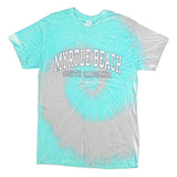 GILDAN Mens Blue & White Myrtle Beach Tie Dye T-Shirt M Short Sleeve Crew Neck
