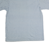 UNTIED Mens Blue Printed Short Sleeve Polo Shirt L Cotton Casual Summer