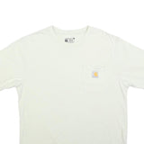 CARHARTT Mens White Cotton Crew Neck Short Sleeve T-Shirt Pocket Logo M