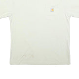 CARHARTT Mens White Cotton Crew Neck Short Sleeve T-Shirt Pocket Logo M