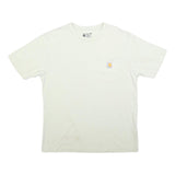 CARHARTT Mens White Cotton Crew Neck Short Sleeve T-Shirt Pocket Logo M