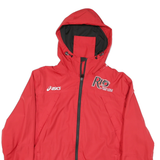 ASICS Womens Red Track Field Zip Jacket XS Polyester Blend Sport Outerwear