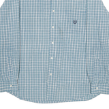 CHAPS Mens Blue Check Shirt XL Button Down Long Sleeve Cotton Blend Casual