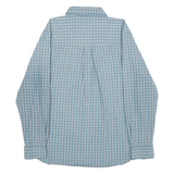 CHAPS Mens Blue Check Shirt XL Button Down Long Sleeve Cotton Blend Casual