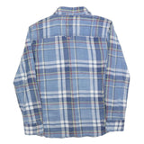 TOMMY HILFIGER Boys Blue & White Checked Shirt L Cotton Blend Button Long Sleeve