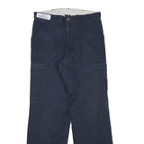 DICKIES Mens Regular Navy Blue Cotton Blend Zip Trousers W30 L31 Cargo Pocket