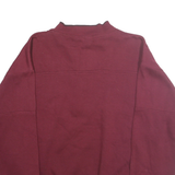 TODAYS NEWS Mens Maroon Pullover Sweatshirt M Button Neck Polyester Blend