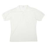 SADDLEBROOK Womens White Short Sleeve Plain Polo Shirt M Casual Cotton