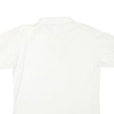 SADDLEBROOK Womens White Short Sleeve Plain Polo Shirt M Casual Cotton