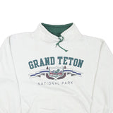 GEAR Mens White Grand Teton National Park Crew Neck M Cotton Sweatshirt